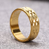 18K Electroplate Gold Color Geometric Pattern Ring for Men