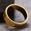18K Electroplate Gold Color Geometric Pattern Ring for Men