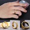 18K Electroplate Gold Color Geometric Pattern Ring for Men