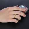 18K Electroplate Gold Color Geometric Pattern Ring for Men