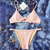 Textured Front Tied Bikini Set