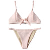Textured Front Tied Bikini Set