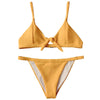 Textured Front Tied Bikini Set