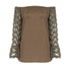 Sexy Off The Shoulder Lace Spliced Chiffon Blouse for Women