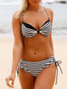 Underwire Push Up Striped Bikini Set