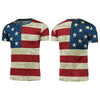 Short Sleeve Crew Neck Distressed American Flag T-Shirt
