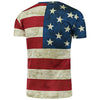 Short Sleeve Crew Neck Distressed American Flag T-Shirt