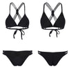 Spaghetti Strap Woven Criss Cross Pad Low Waist Women Bikini
