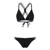 Spaghetti Strap Woven Criss Cross Pad Low Waist Women Bikini