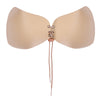 Lace-Up Backless Scalloped Disposable Adhesive Bra