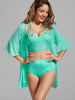 Cat Shape High Waisted Bikini with Cover-Up