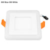 Square LED Blue White Panel Light Recessed Ceiling Lamp