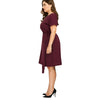 Plus Size Belted Knee Length Dress With Pockets