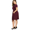 Plus Size Belted Knee Length Dress With Pockets