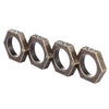 Stylish Defensive Hexagon Round Ring with Four Layer Design for Man