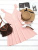 Ruffled Strap V Shaped Back Flare Dress