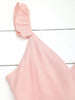 Ruffled Strap V Shaped Back Flare Dress