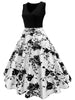Print A Line High Waisted Dress