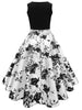 Print A Line High Waisted Dress