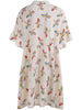 Plus Size Printed Chiffon Dress with Flare Sleeves