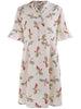 Plus Size Printed Chiffon Dress with Flare Sleeves