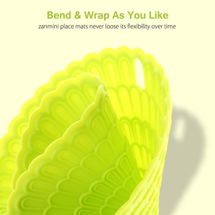 zanmini Silicone Hot Pad Food Safe Place Mat Set of 4