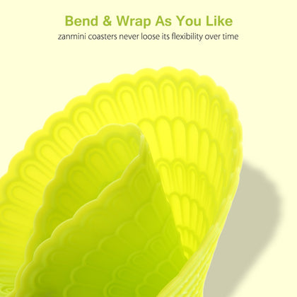 zanmini Silicone Coaster Food Safe Cup Mat Set of 6