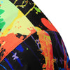 Crew Neck Colorful Splatter Paint Handprint Print T-Shirt