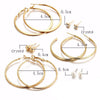 Rhinestone Faux Pearl Circle Earring Set