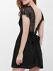Lace Panel Back Cutout Mini Club Dress