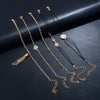 Faux Gem Fringed Chain Bracelet Set