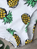 Pineapple Print Cross Back Swimsuit