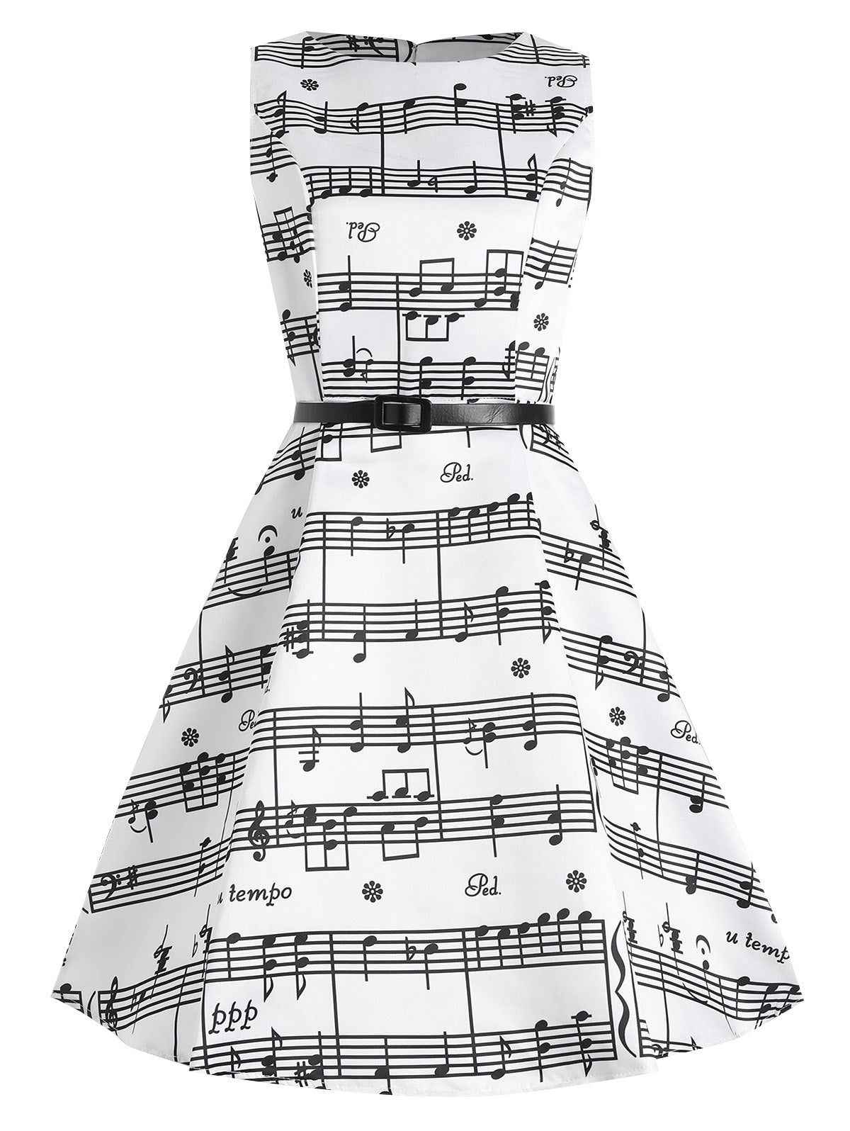 Plus Size Music Pattern 1950s Dress