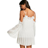 Lace Panel Long Sleeve Mini Chiffon Cami Dress