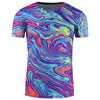 Crew Neck 3D Splatter Paint Mix Trippy  T-Shirt