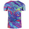 Crew Neck 3D Splatter Paint Mix Trippy  T-Shirt