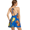 Pineapple Print Backless Skater Dress
