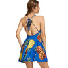 Pineapple Print Backless Skater Dress