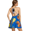 Pineapple Print Backless Skater Dress