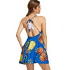 Pineapple Print Backless Skater Dress