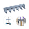 Wall Mounted Mop Storage Rack Broom Hanger with 6 Hooks