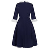 Peter Pan Collar Two Tone Dress
