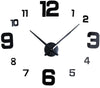 Modern Frameless DIY Wall Clock Large 3D Wall Watch Non Ticking for Living Room Bedroom Kitchen