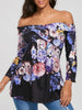Off The Shoulder Floral Crisscross Long Sleeve Top