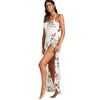 Chiffon Floral Convertible Sarong Wrap Cover Up Dress