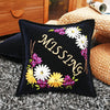 45 x 45cm DIY Painting Letter Ribbon Stitch Pillow Cover