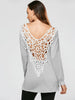 Side Slit Lace Crochet Tunic T-shirt