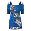 Ripped Lace Trim Floral T-Shirt