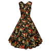 Plus Size Pleated Floral Vintage Swing Dress