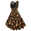 Plus Size Pleated Floral Vintage Swing Dress